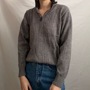 Grey sherpa collar quarter zip